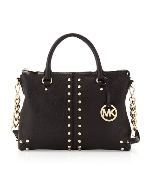 michael kors black handbag sale|michael kors black studded bag.